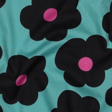big flower poplin sea blue Nerida Hansen
