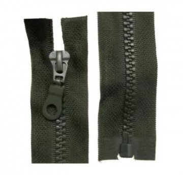 deelbare bloktand rits 75 cm legergroen