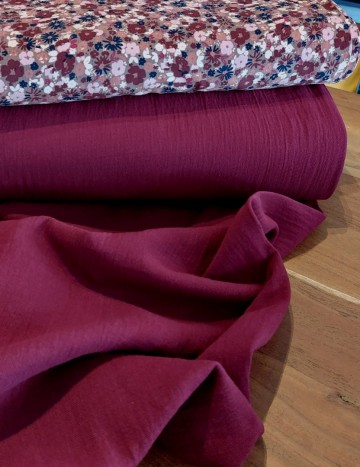 Senza Limits double gauze twill bordeaux