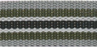 Tassenband 30 mm gestreept grijs legergroen