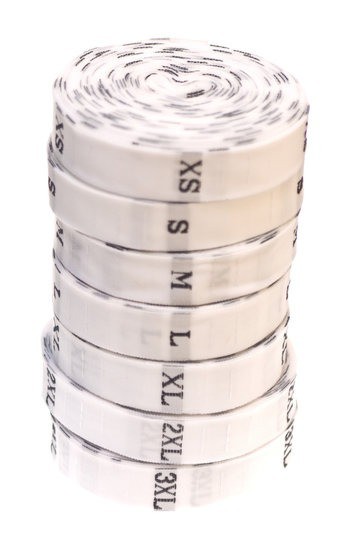 maatlabels wit S tm 3XL