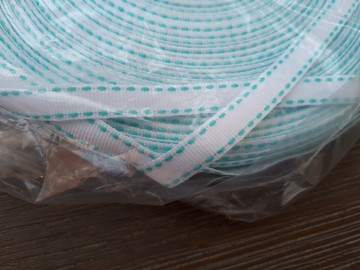 Ribsband wit mint 10 mm