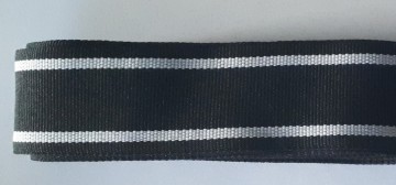 Ribsband 30 mm zwart grijs
