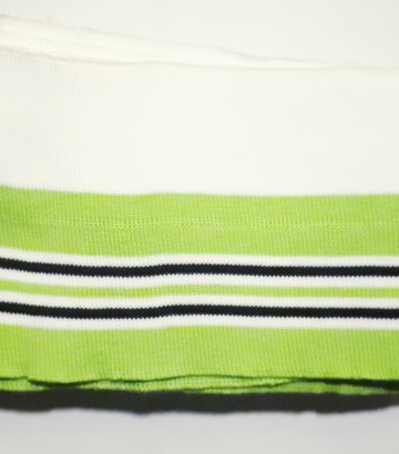 Cuff boordstof groen wit zwart