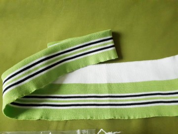 Boordstof cuff groen wit zwart