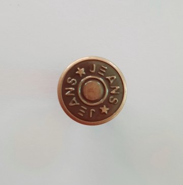 Jeans knoop brons 15 mm
