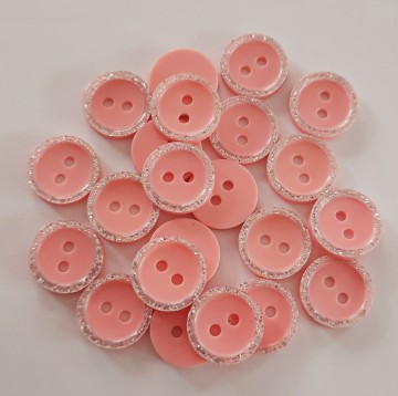 knoopje peach 11mm glitterrand