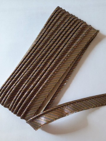 palspelband bruin gestreept lurex