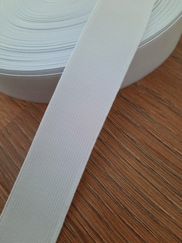 Elastiek wit 30 mm