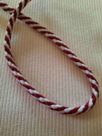 Koord wijnrood wit 5 mm