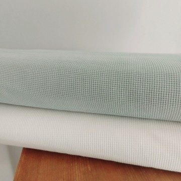 Laura wafeltricot wit en mint