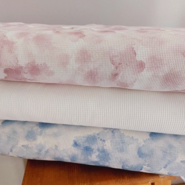 Wafeltricot watercolor en natuurwit