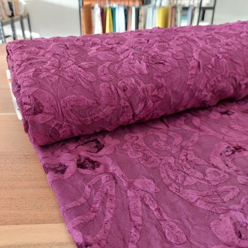 Mesh bloemen fuchsia flockprint