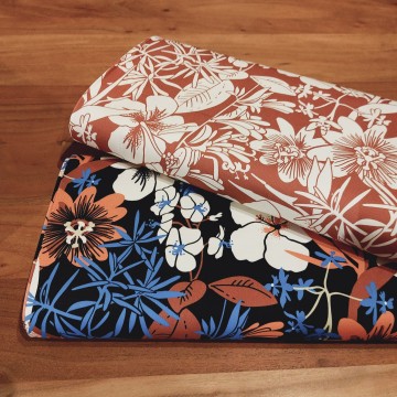 Katoen stretch satijn Bloom