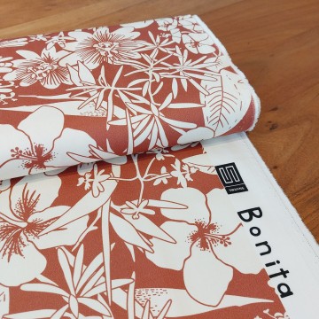 Katoen stretch satijn Bloom