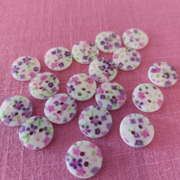 Knopen 12 mm bloemen