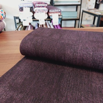 French terry denim aubergine