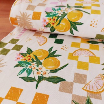 tricot citroenen bloemen en ruitjes