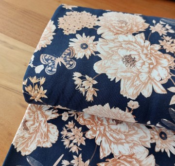 Libelles bloemen vlinders french terry