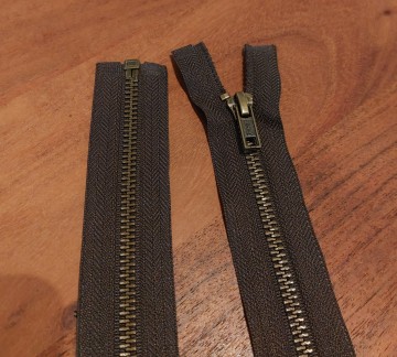 Deelbare rits metaal donkerbruin