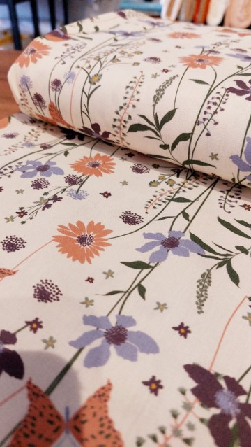 detail poplin bloemen