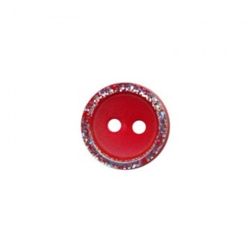 knoop met glitterrand rood 11 mm