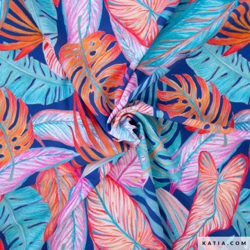 Bedrukte badkledingstof tortoise leaves 2225 7 01 katia g