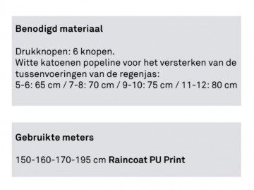 Benodigdheden regenjas kind k32 1
