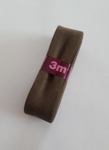 Biaisband 20 mm bruin