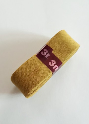 Biaisband 20 mm mosterd groen