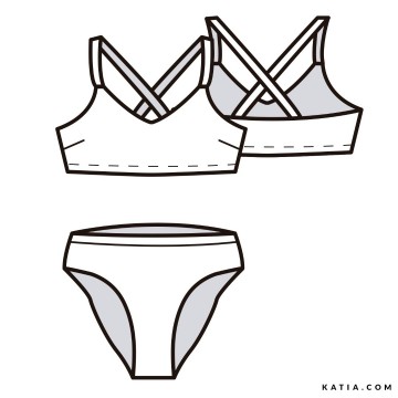 Bikinipatroon dames met gekruiste bandjes top w66a 05 5527 katia g 0