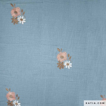 Blauw geborduurde mousseline met bloemmotieven 2354 2 katia fhd