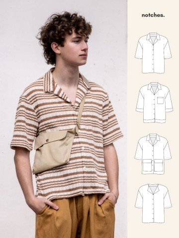 Buy notches patterns cuba shirt sewing pattern 01