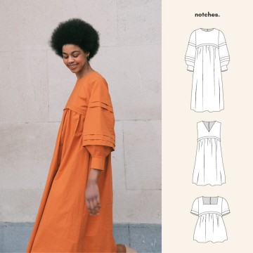 Buy notches patterns dila top dress sewing pattern women
