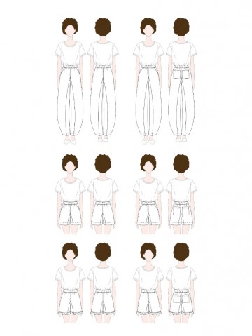 Buy notches patterns tiki barrel trousers and ruffle shorts sewing pattern 15