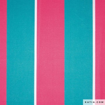 Canvasstof 8oz met turquoise en roze strepen 2218 32 katia fhd