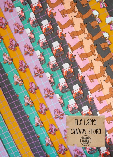 Cherrypickingthehappycanvasstoryrollschuheschreibmaschinedackelkaugummiautomatkaroshtypo 1