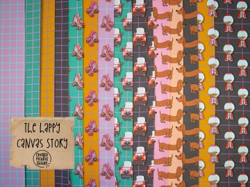 Cherrypickingthehappycanvasstoryrollschuheschreibmaschinedackelkaugummiautomatkarosqtypo kopie 0