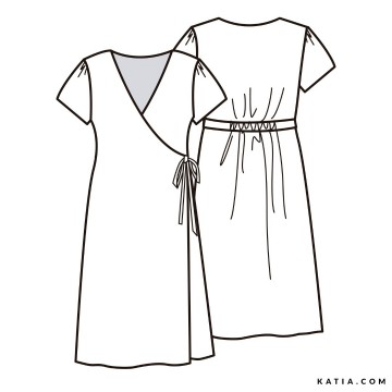 Dames overslagjurk met riem patroon w72ba 05 5527 katia g