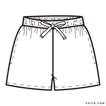 Dames short met elastische tailleband patroon w65a 02 5527 katia g