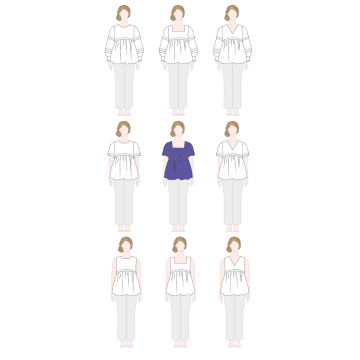 Dila variations blouse sewing pattern