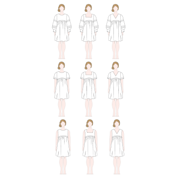 Dila variations short dress paper sewing pattern
