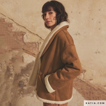 Dubbelzijdige camelkleurige suede stof met pluche 2215 3 01 katia g