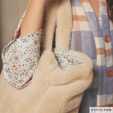 Flanellen stof met ruitjes in blauw en bruintinten 2135 5 04 katia g