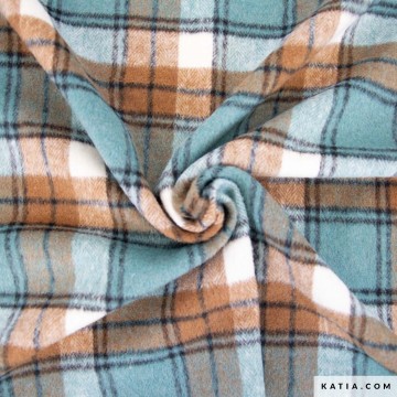 Flanellen stof met ruitjes in groen en bruin 2136 6 01 katia g