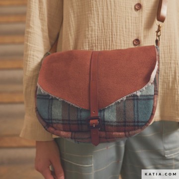 Flanellen stof met ruitjes in groen en bruin 2136 6 02 katia g