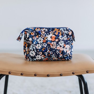 Flower joy m cotton canvas gabardine twill oceana blue 07s