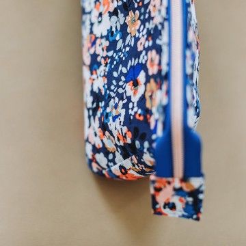 Flower joy m cotton canvas gabardine twill oceana blue 08s