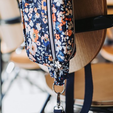 Flower joy m cotton canvas gabardine twill oceana blue 13s