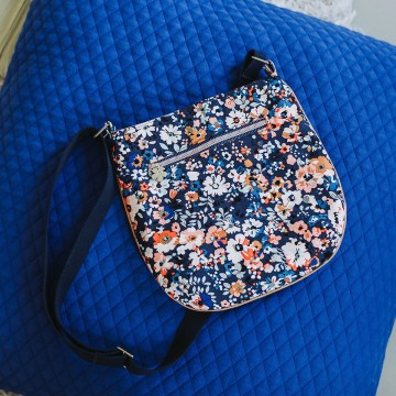 Flower joy m cotton canvas gabardine twill oceana blue 18s